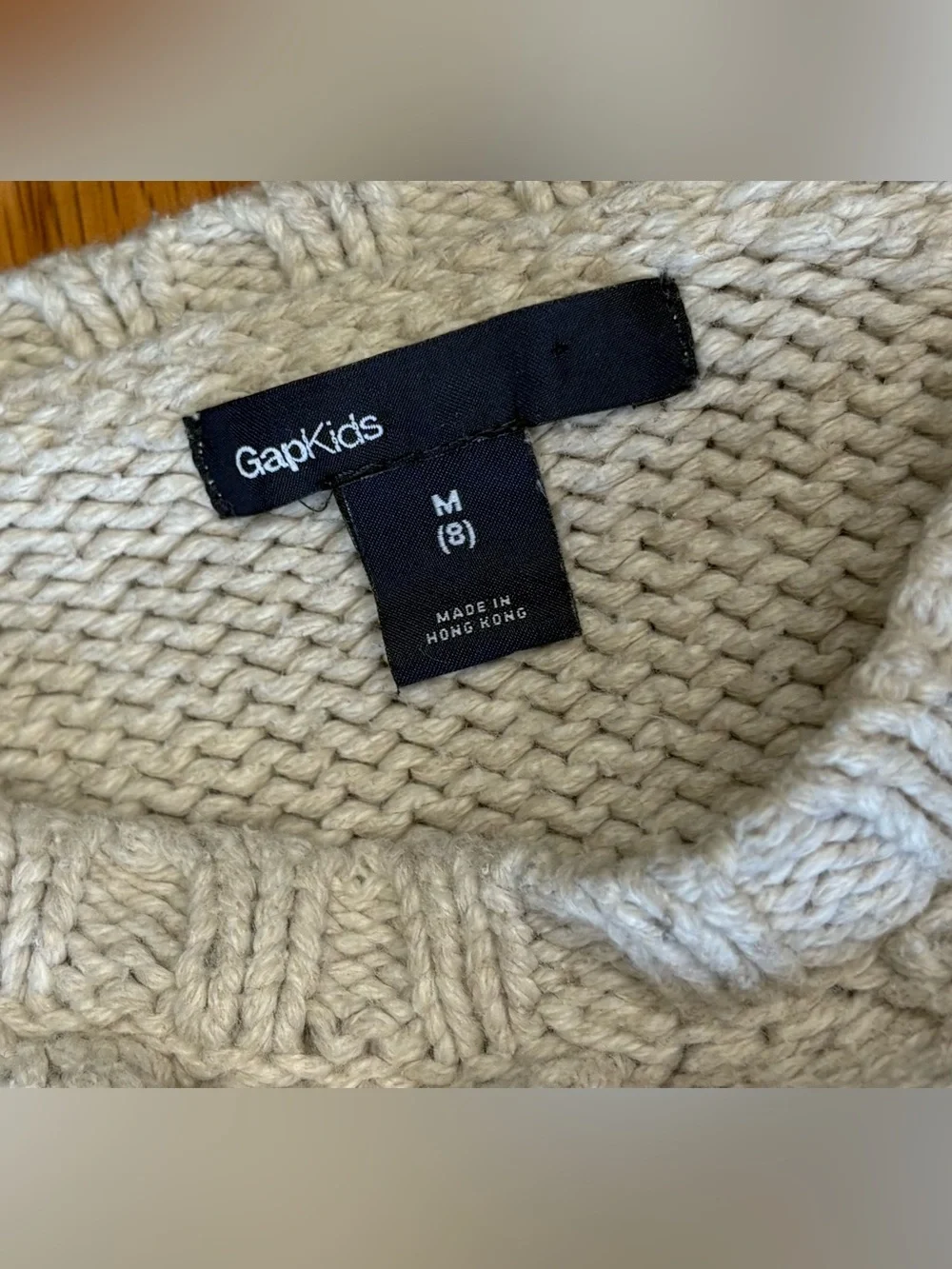GAP Cream Cable Crewneck Sweater